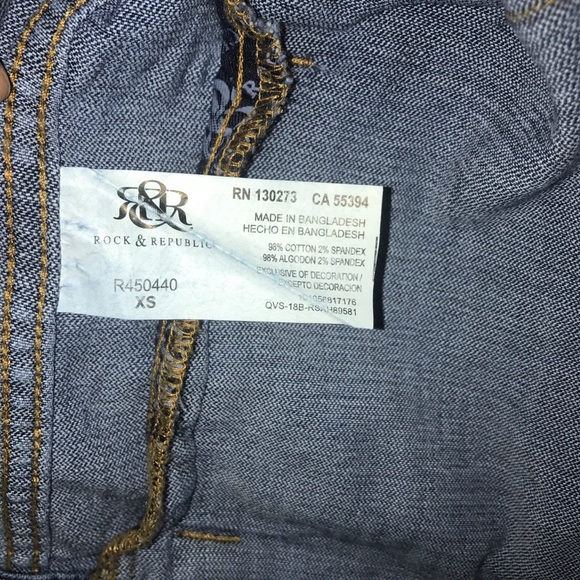 Rock & Republic Blue Distressed Jean Jacket NEW size XS - Picture 8 of 8